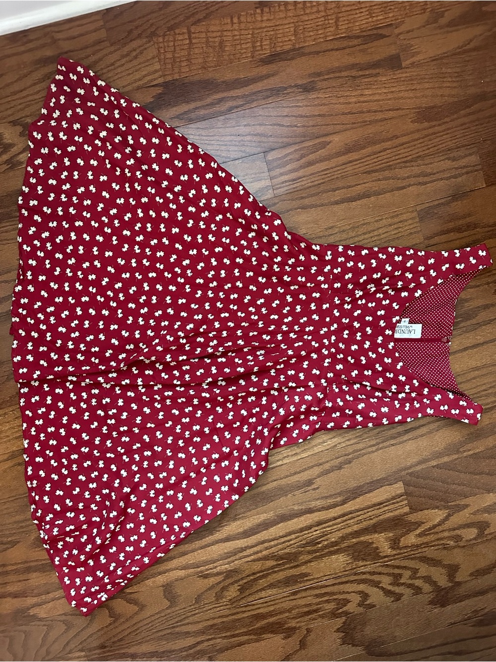 Laundry By Shelli Segal Girls Red Dress with Cream Floral Print